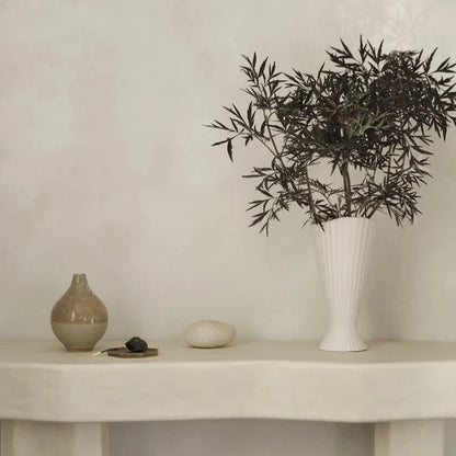 Exkluzivní set: váza Fountain Off White 23 cm + aranžovací kroužek Hanataba